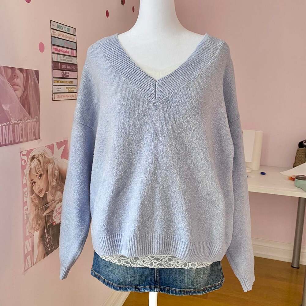 Hollister Co. Women's Blue and Purple Jumper